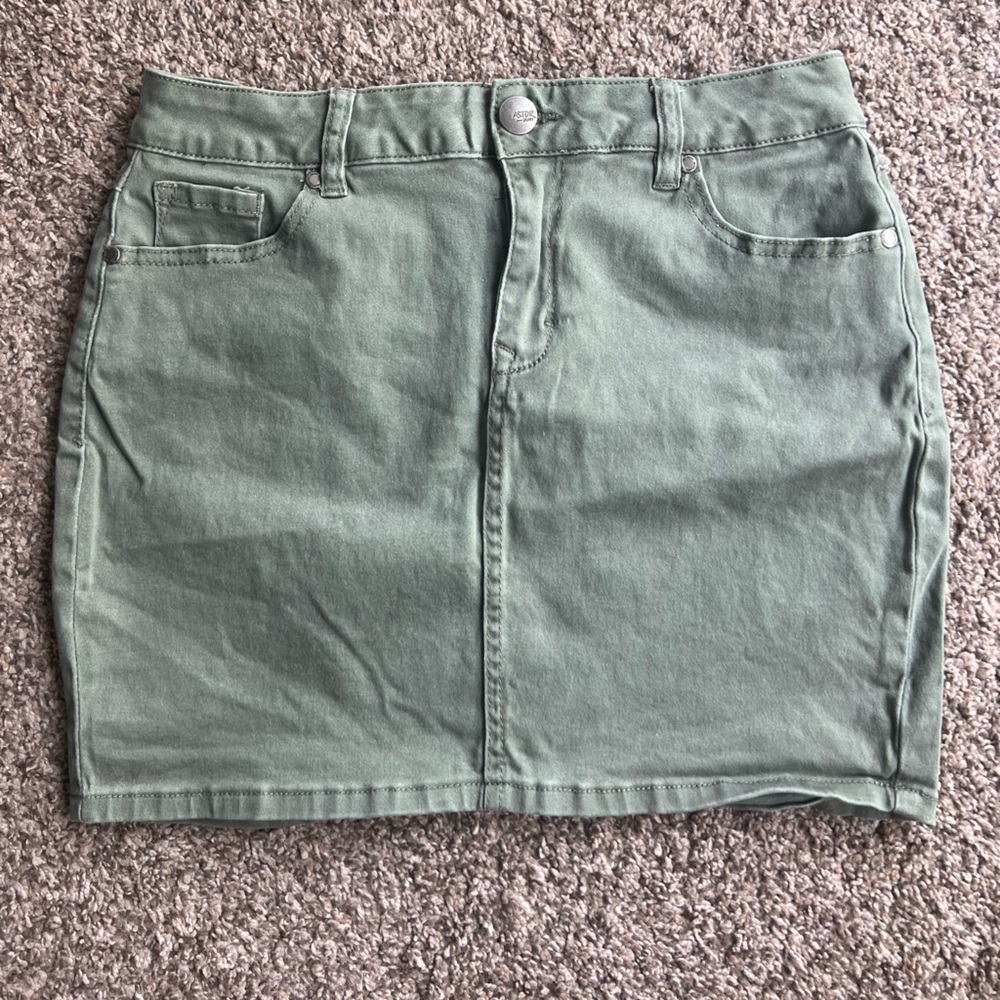 Astor Denim Green Mini Skirt
